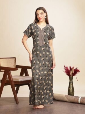 9shines Label Women Floral Printed Maxi Nightdress