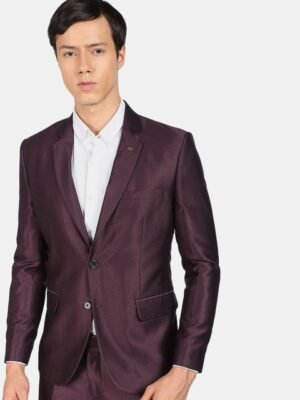 AD By Arvind Men Maroon Tailored-Fit Single-Breasted Formal 2 Piece Suits