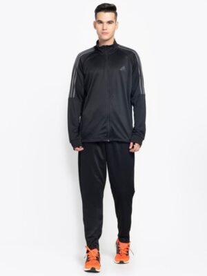 ADIDAS Men Sereno Zip-Front Mock Collar Long Sleeve Sports Tracksuit