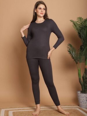 Aerowarm Ribbed Round Neck Long Sleeves Thermal Set