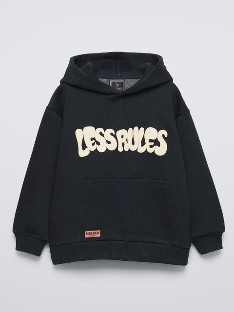 Alan Jones Boys Typography Printed Hooded Sweatshirt