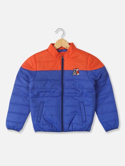 Allen Solly Junior Boys Colourblocked Padded Jacket with Patchwork