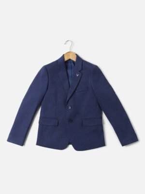 Allen Solly Junior Boys Textured Notched Lapel Collar Single Breasted Blazers