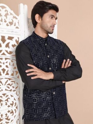 Anouk Embroidered Velvet Nehru Jackets