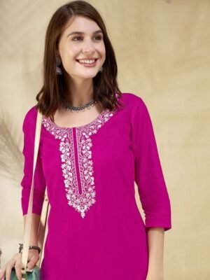 Anouk Rustic Embroidered Straight Kurta