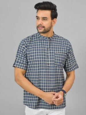 Anouk Rustic Men Checked Pure Cotton Kurti