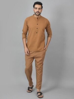 Anouk Rustic Men Pure Cotton Mandarin Collar Neck Kurta