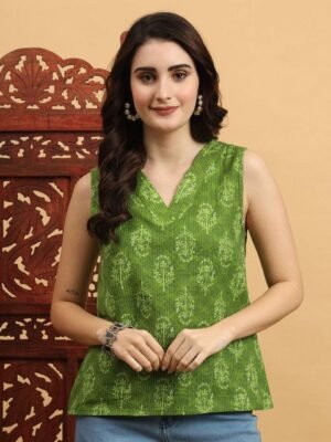 Anouk Rustic Women Ethnic Motifs Printed V-Neck Pure Cotton Short Kurti