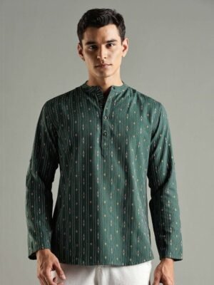 Anouk Striped Thread Work Kurta