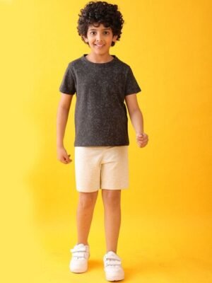 Anthrilo kids Boys Floral Printed Round Neck Pure Cotton T-shirt Shorts Clothing Set