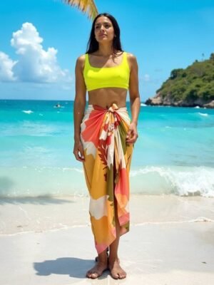 Aoba Printed Swim Cover-Up Sarong