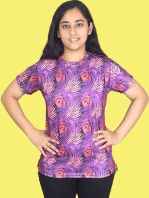 Aqua Holic Women Printed Round Neck Swim T-Shirt