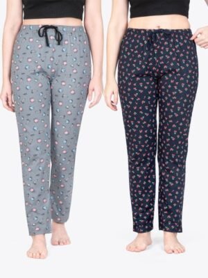 ariel Pack Of 2 Printed Pure Cotton Breathable Lounge Pants