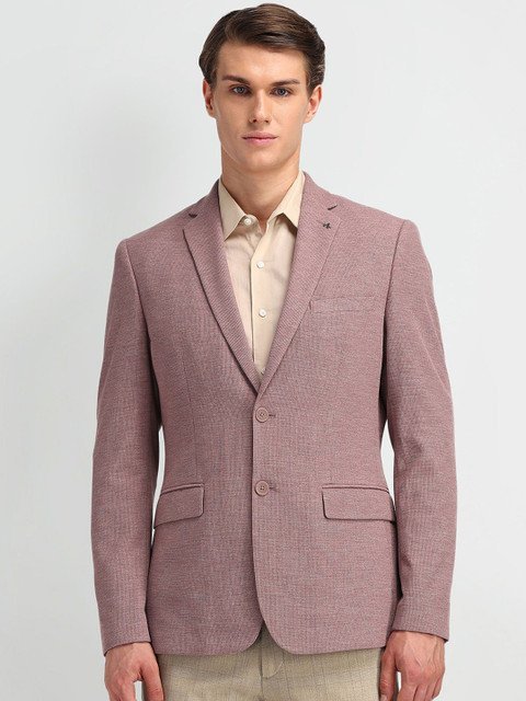 Arrow Self Design Slim-Fit Single-Breasted Formal Blazers