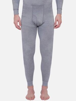 Ayaki Men Grey Melange Solid Thermal Bottoms