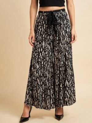 Azira Abstract Printed Flared Palazzos