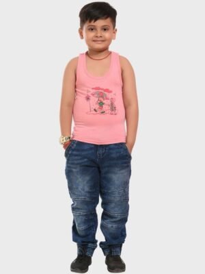 BAESD Boys Assorted Pack Of 4 Printed Cotton Innerwear Vests