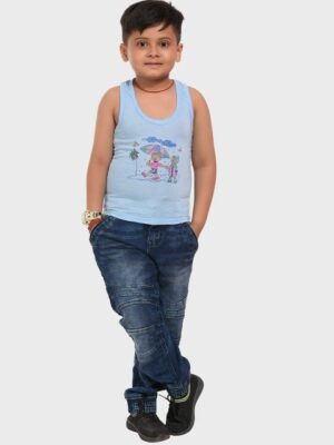BAESD Boys Assorted Pack Of 4 Printed Cotton Innerwear Vests