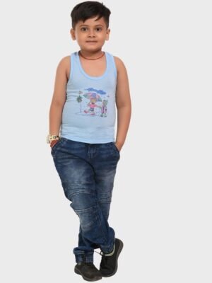 BAESD Boys Assorted Pack Of 6 Printed Cotton Innerwear Vests