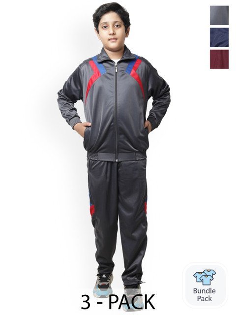 BAESD Boys Pack of 3 Mock Collar Tracksuits