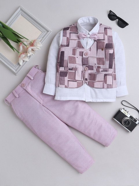 BAESD Boys Printed 3-Piece Suits