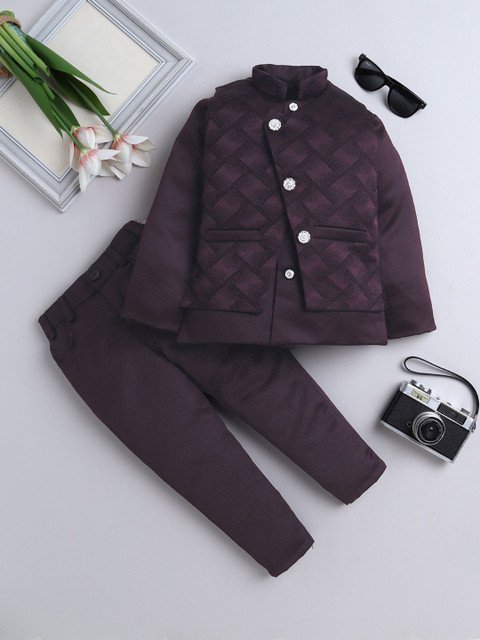 BAESD Boys Printed Blazer, Waistcoat & Trousers 3-Piece Party Suits