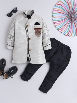 BAESD Boys Sequin Embroidered Traditional Sherwani Set