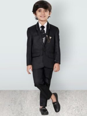 BAESD Boys Shawl Collar Single-Breasted Four-Piece Party Suit