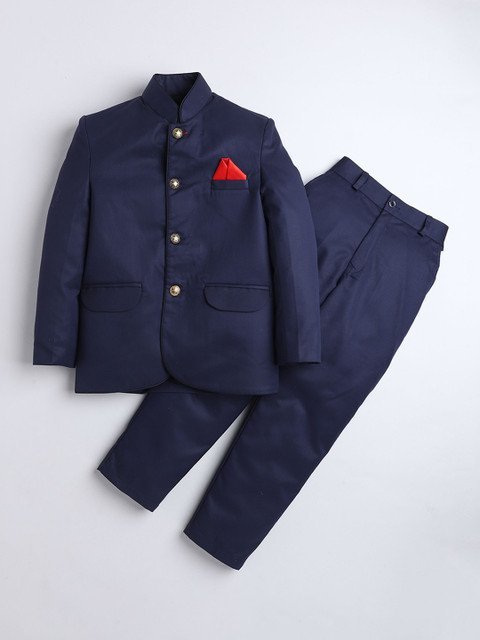 BAESD Boys Single-Breasted Mandarin Collar Two-Piece Suits