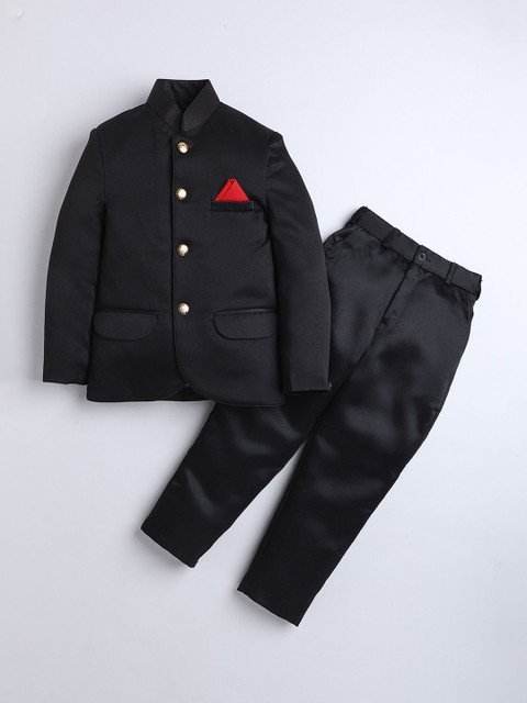 BAESD Boys Single-Breasted Mandarin Collar Two-Piece Suits
