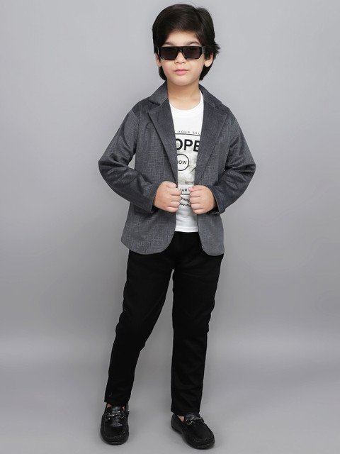 BAESD Boys Textured 3-Piece Suits