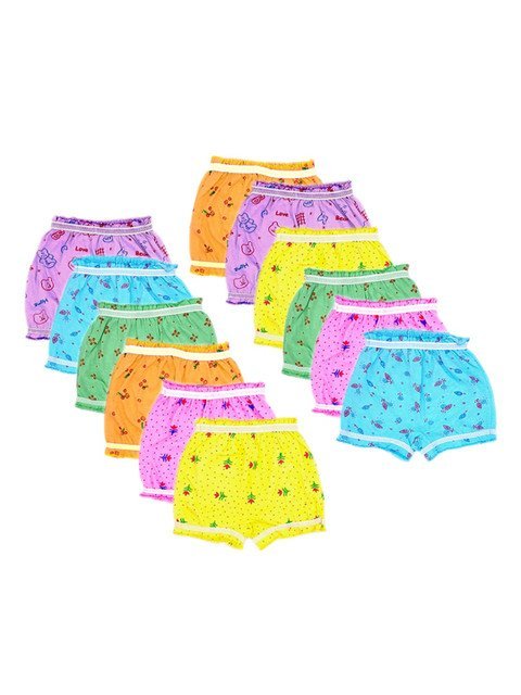 BAESD Infants Pack Of 12 Graphic Printed Pure Cotton Briefs