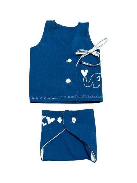 BAESD Kids Cotton Muslin Jhabla With Nappy