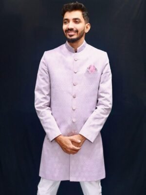BAESD Mandarin Collar Embroidered Sherwani