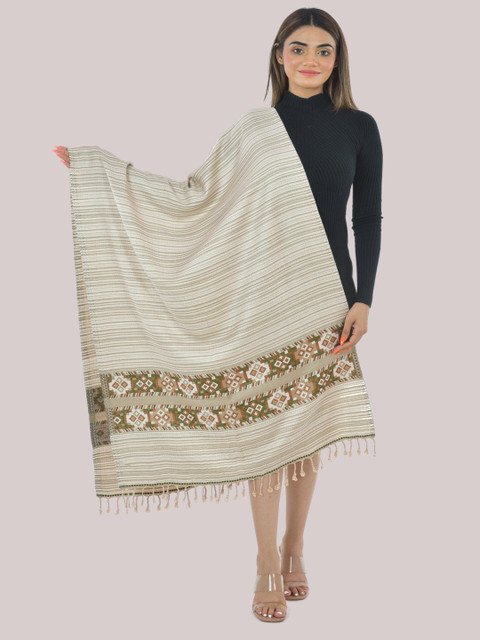 BAISA Unisex Striped Woven Design Shawl