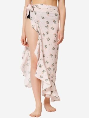 Beau Design Floral Printed Wrap Around Swimwear Cover Up Skirt