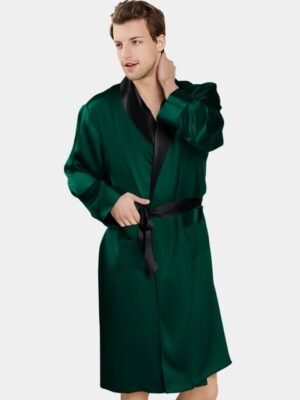 Bella Babe by SK Premium Satin Long Sleeved Robe With Belt