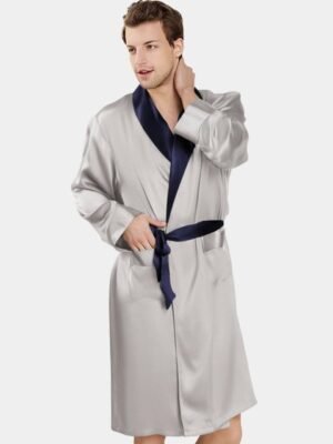Bella Babe by SK Shawl Collar Satin Robe