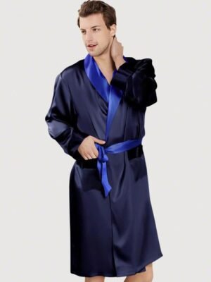 Bella Babe by SK Shawl Collar Satin Robe