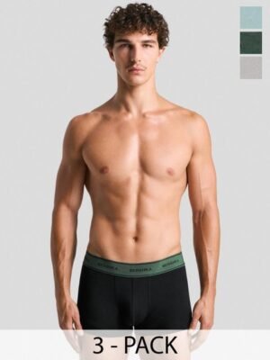 Bershka Pack Of 3 Outer Elastic Cotton Trunks