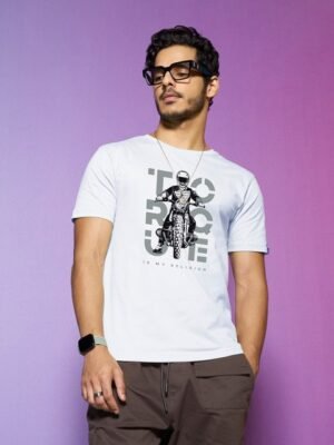 Bewakoof Pure Cotton White Printed T-shirt
