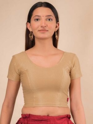 Bindigasm's Advi Self Design Cotton Stretchable Saree Blouse