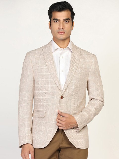 Blackberrys Men Checked Single Breasted Slim-Fit Blazers