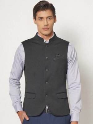 Blackberrys Men Polyester Knit Waistcoat