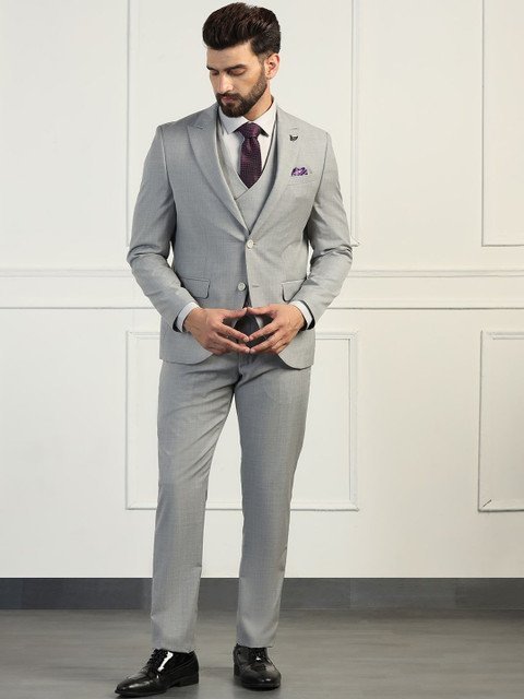 Blackberrys Men Slim-Fit Single-Breasted 3 Piece Formal Suit
