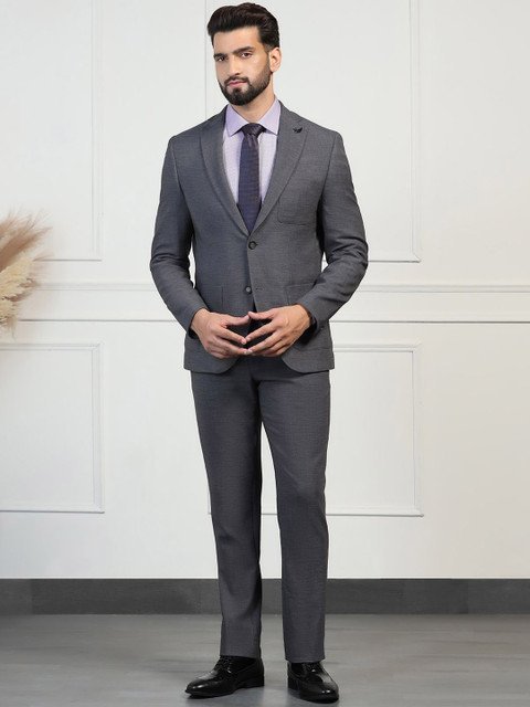 Blackberrys Men Solid Slim-Fit Single-Breasted 2 Piece Formal Suit