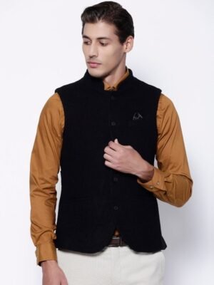 Blackberrys Men Wool Blend Woven Waistcoat