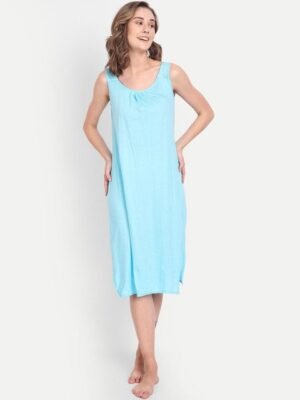 BLAZON Scoop Neck Durable Pure Cotton Nighty Slip