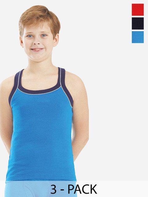 Bodycare Kids Boys Pack Of 2 Cotton Rib Vests KGRA2014NVRD-80