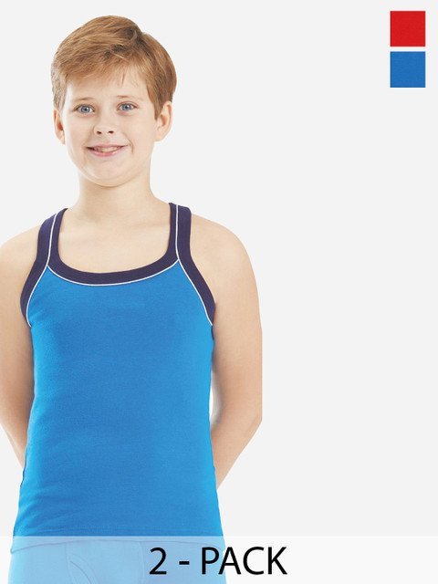 Bodycare Kids Boys Pack Of 2 Soft Breathable Cotton Rib Vests KGA2014RBRD-80